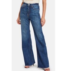 GRLFRND Carla Wide Leg Raw Hem Jeans Size 26